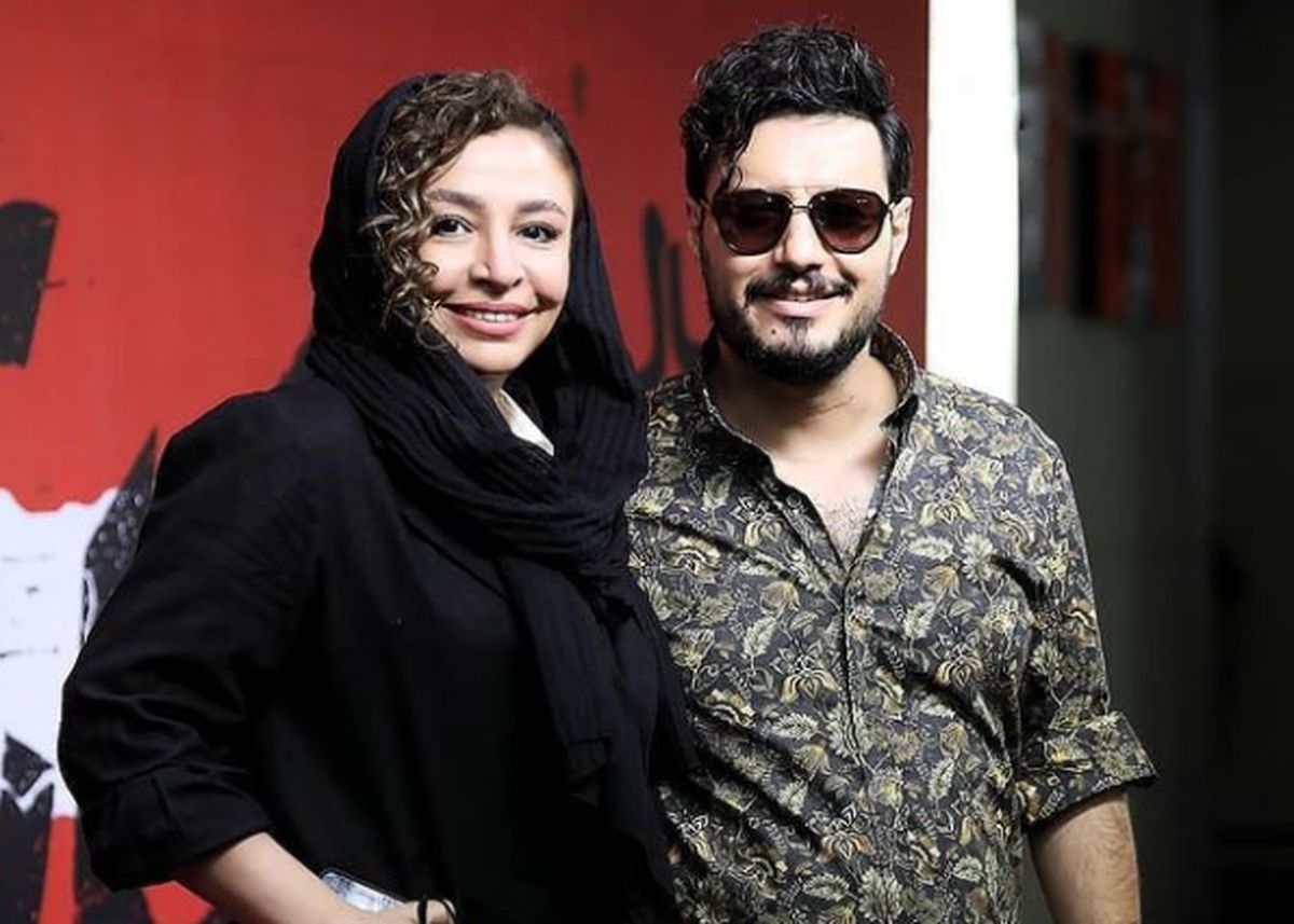 جواد عزتی در کنار همسرش