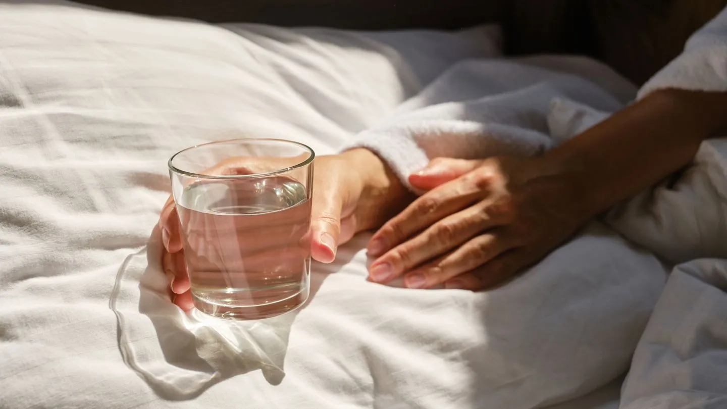 drinking water in bed