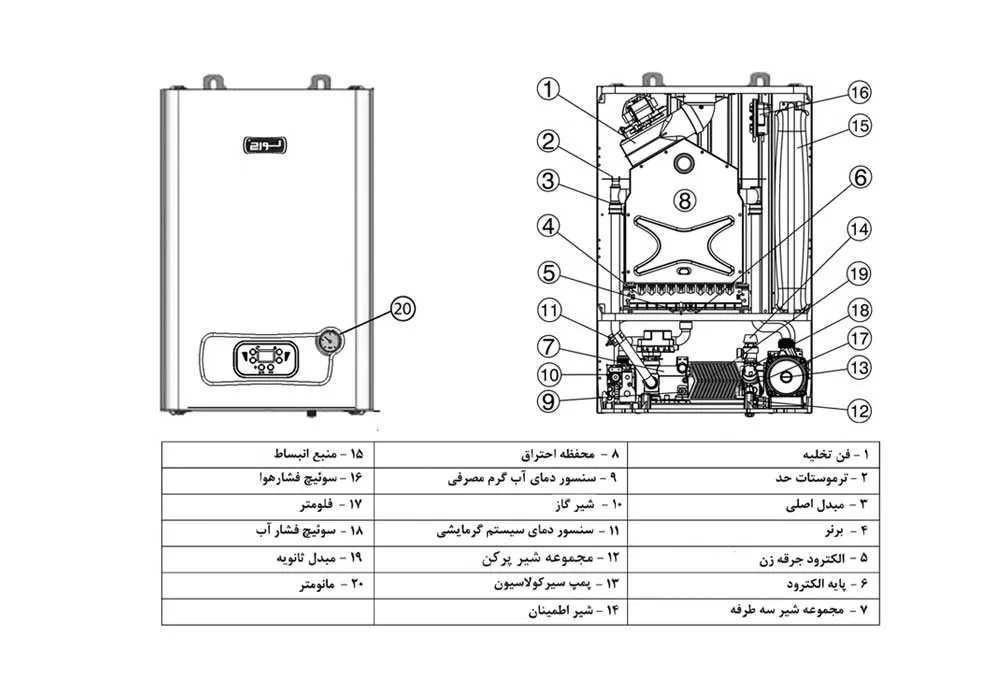 نقشه پکیج دیواری